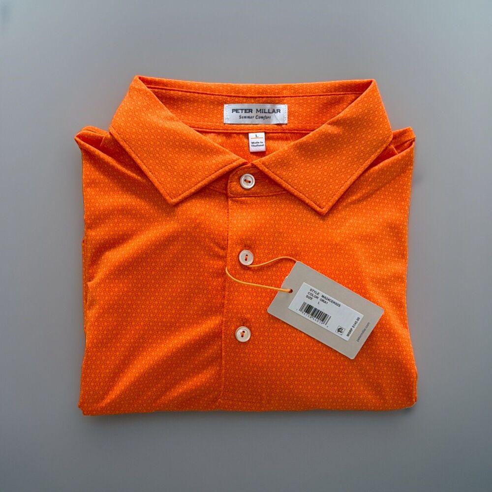Peter Millar Summer Comfort Tessaract Polo Shirt Men’s MA24CEK02S Orange